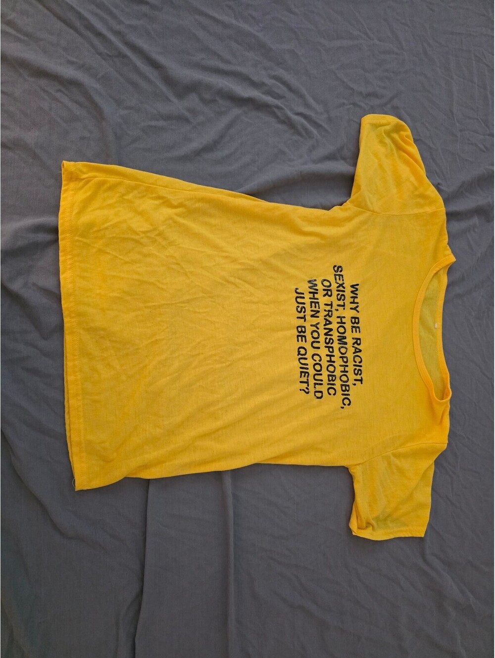Yellow Graphic T-Shirt with Social Justice Message